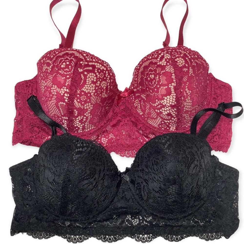 NWOT B.LUXE Size 36B Balconette Lace Bra Set